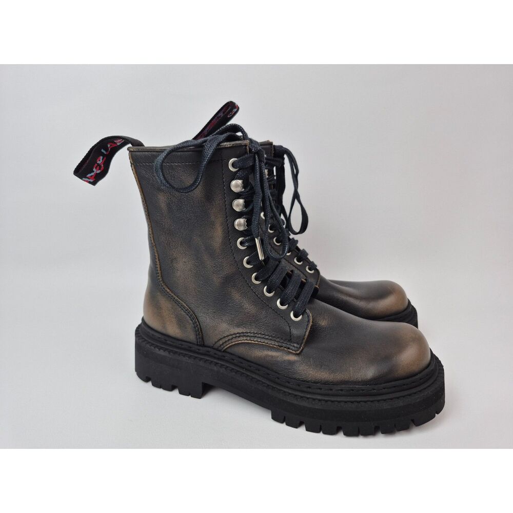 CamperLab Brown Eki Leather Combat Boots Size 39